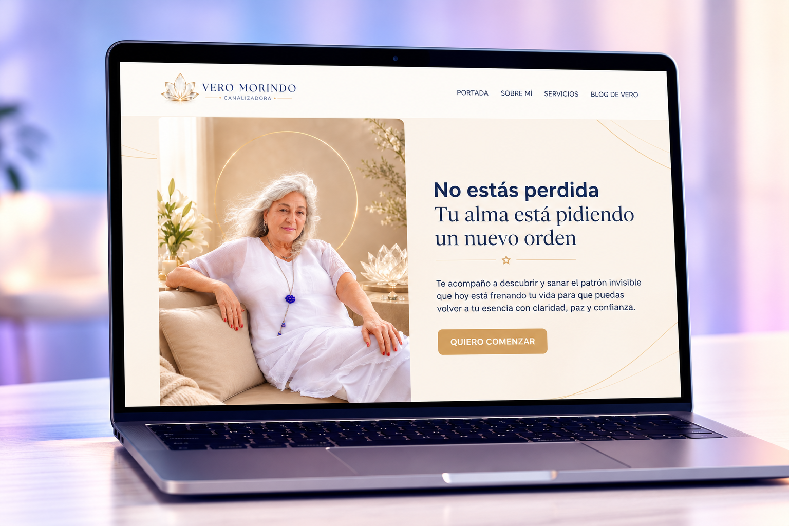 Mockup limpio de una página web de marca personal desarrollada en Marca Millonaria